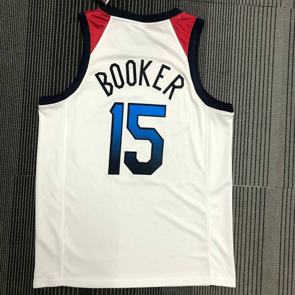 USA 2021 White Basketball Jersey (Hot Press)