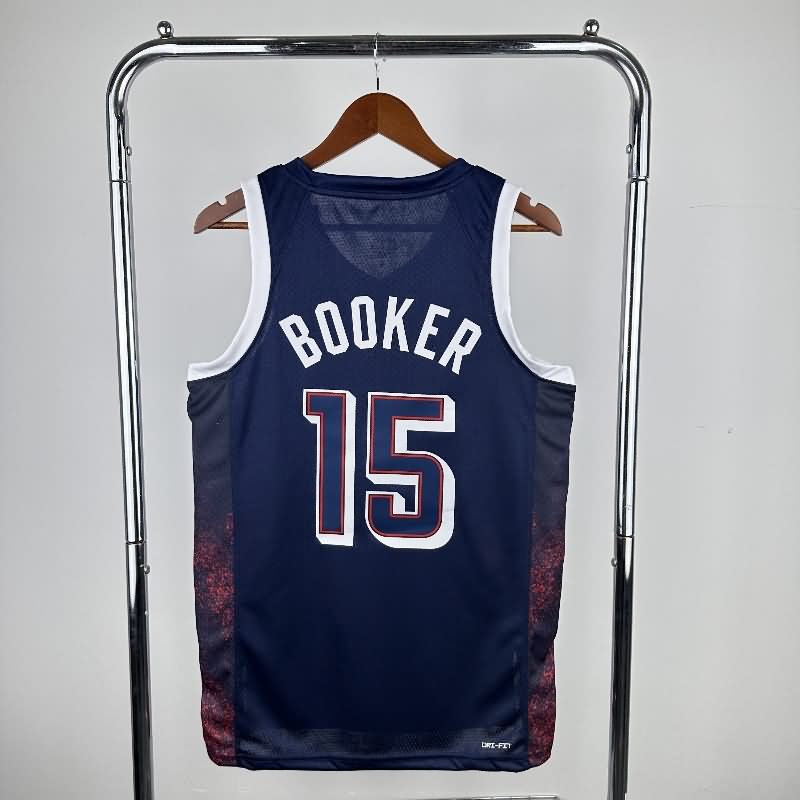 USA 2024 Dark Blue Basketball Jersey (Hot Press)