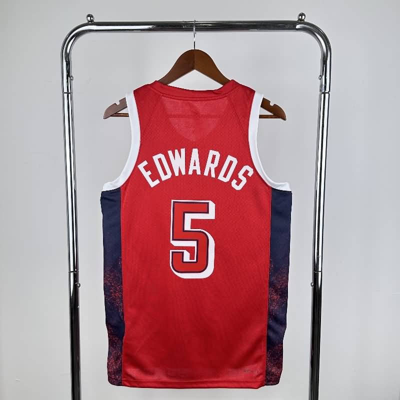 USA 2024 Red Basketball Jersey (Hot Press)