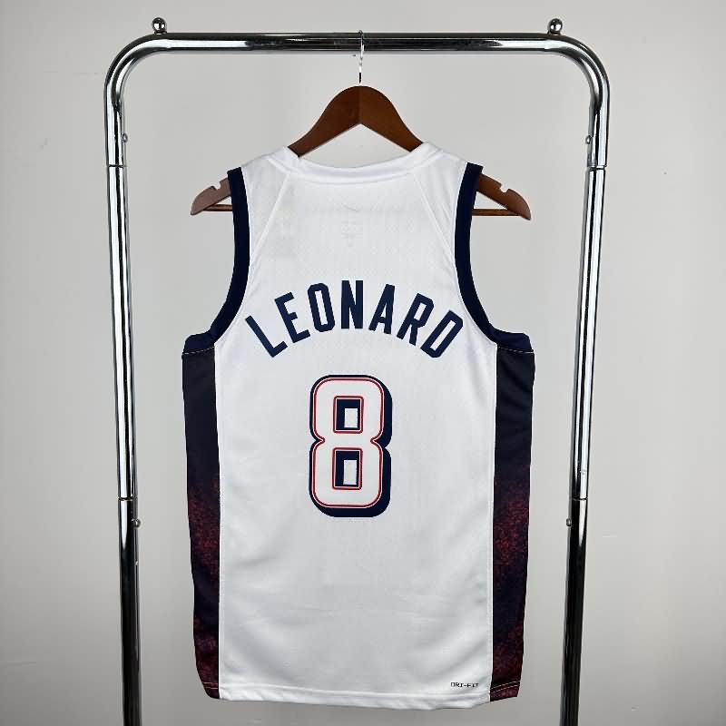 USA 2024 White Basketball Jersey (Hot Press)