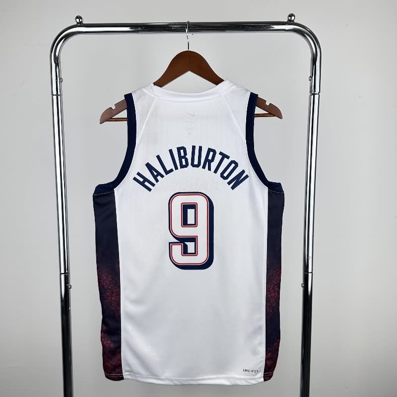 USA 2024 White Basketball Jersey (Hot Press)