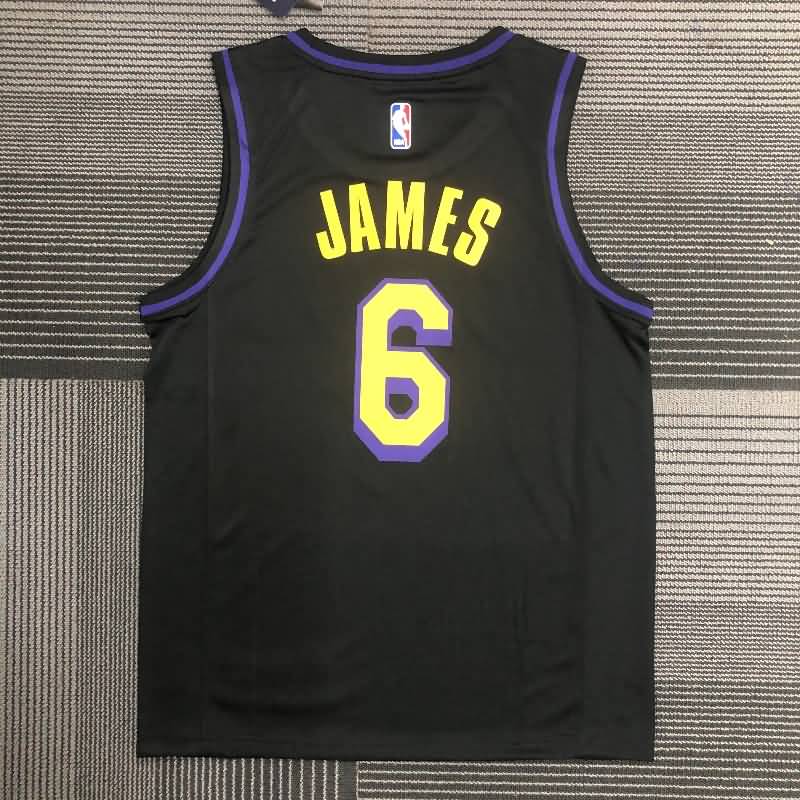 Los Angeles Lakers JAMES #6 Black Basketball Jersey (Hot Press)