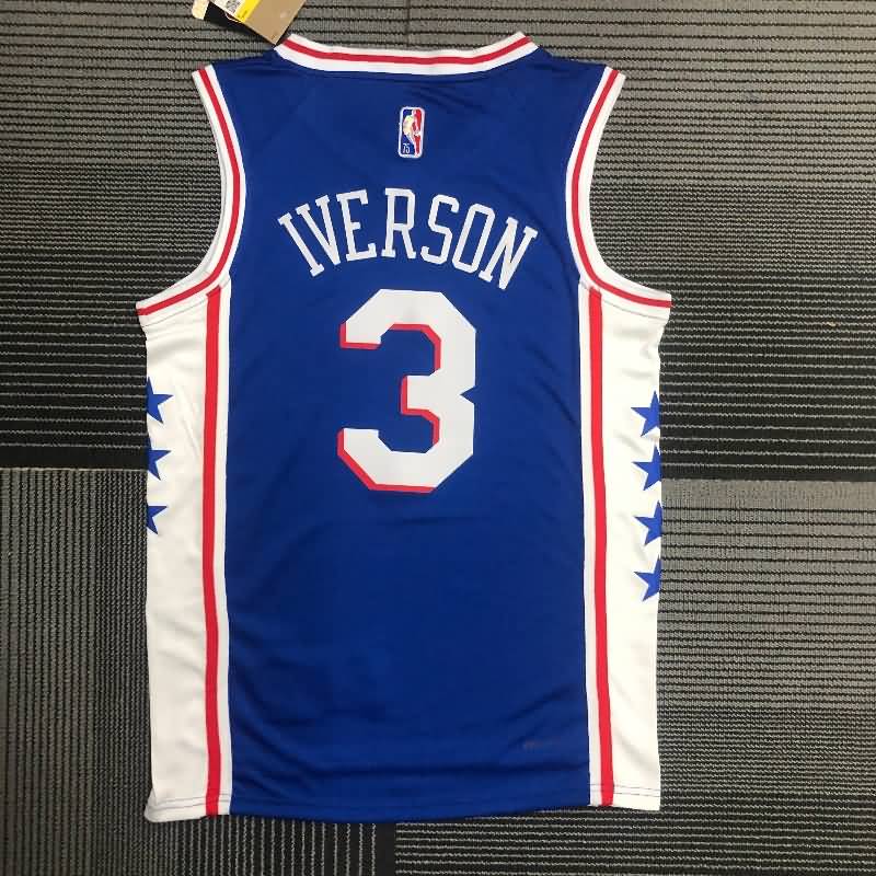 Philadelphia 76ers 21/22 IVERSON #3 Blue Basketball Jersey (Hot Press)