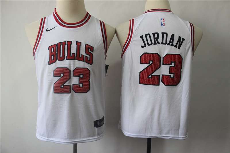 Chicago Bulls #23 JORDAN White Young Basketball Jersey (Stitched)