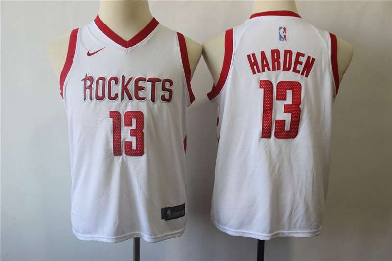 Houston Rockets #13 HARDEN White Young Basketball Jersey (Stitched)