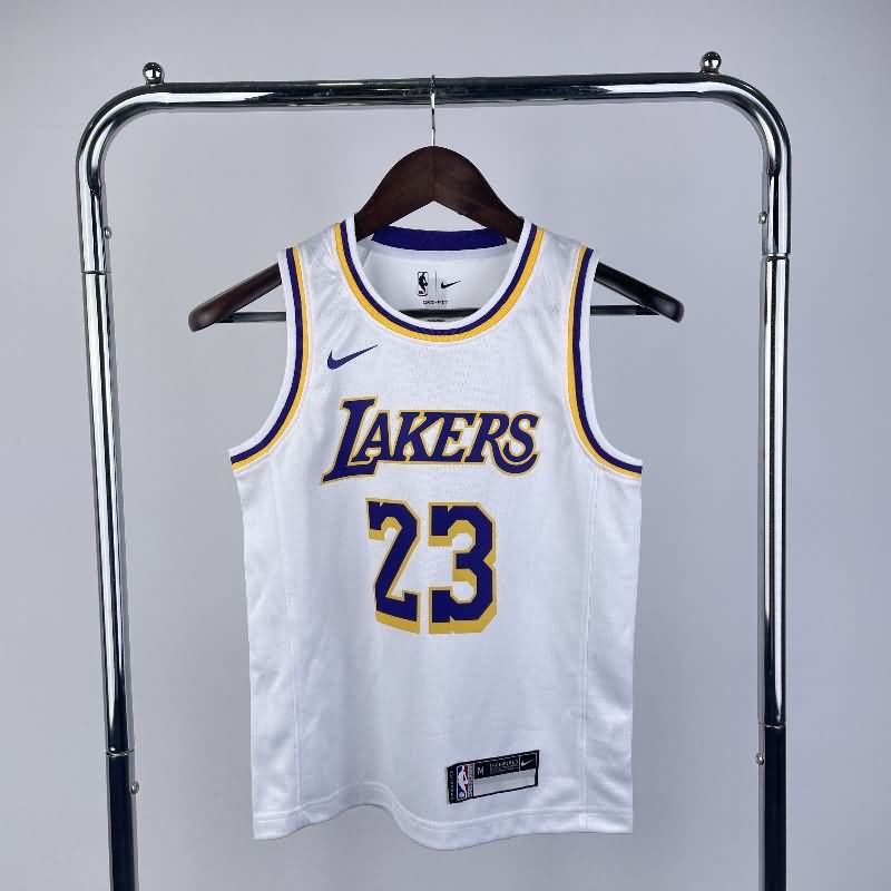 Los Angeles Lakers 22/23 White Youth NBA Jersey (Hot Press)