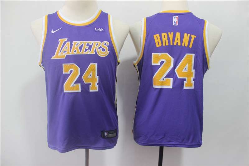 Los Angeles Lakers #24 BRYANT Purple Young Basketball Jersey (Stitched)