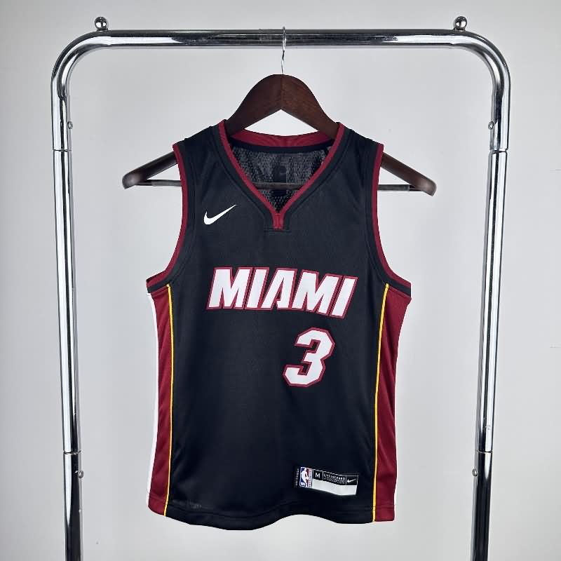 Miami Heat Black Black Youth NBA Jersey (Hot Press)