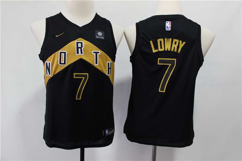 Toronto Raptors #7 LOWRY Black City Young Basketball Jersey (Stitched)
