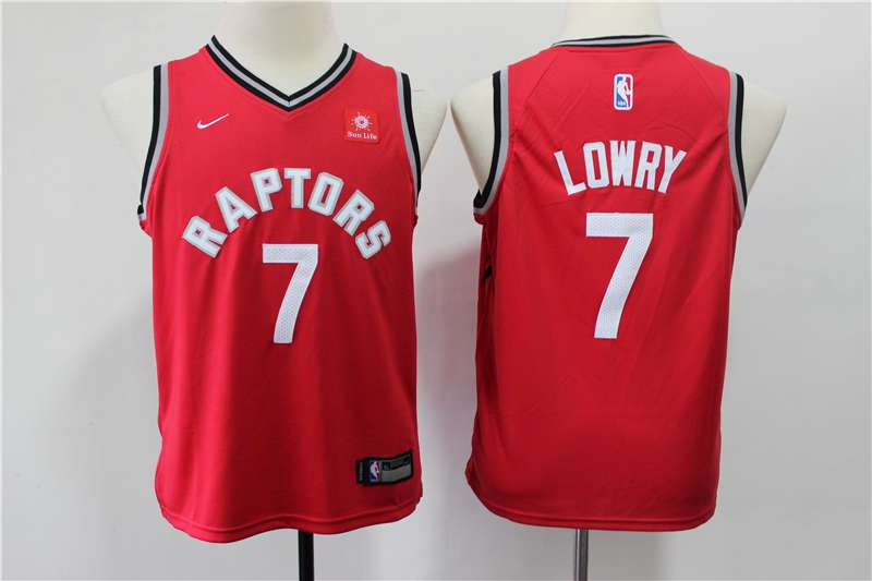 Toronto Raptors #7 LOWRY Red Young Basketball Jersey (Stitched)