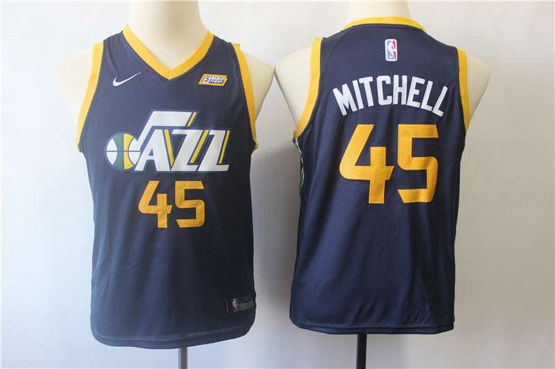 Utah Jazz #45 MITCHELL Dark Blue Young Basketball Jersey (Stitched)