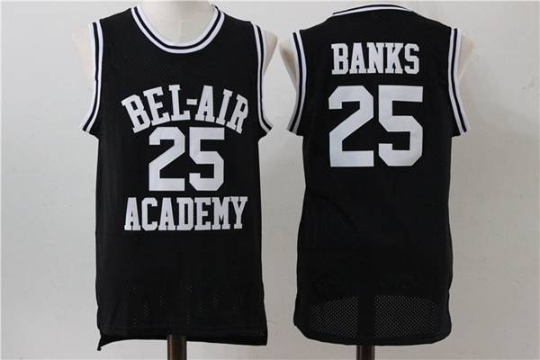 Movie #25 BANKS Black Basketball Jersey (Stitched)