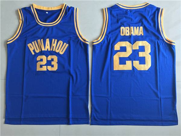 Movie #23 OBAMA Blue Basketball Jersey (Stitched)