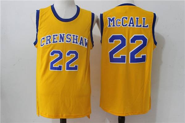 Movie #22 McCALL Yellow Basketball Jersey (Stitched)