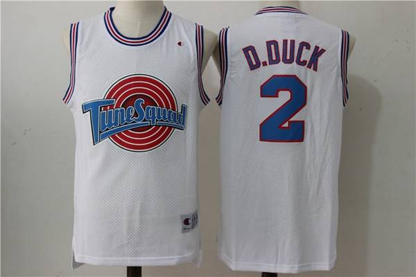 Movie Jam D.DUCK Space White Basketball Jersey (Stitched)