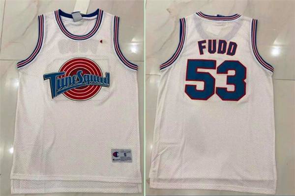 Movie Jam FUDD Space White Basketball Jersey (Stitched)