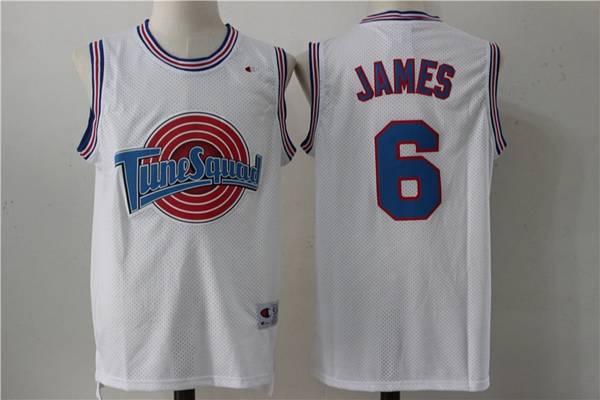 Movie Jam JAMES Space White Basketball Jersey (Stitched)