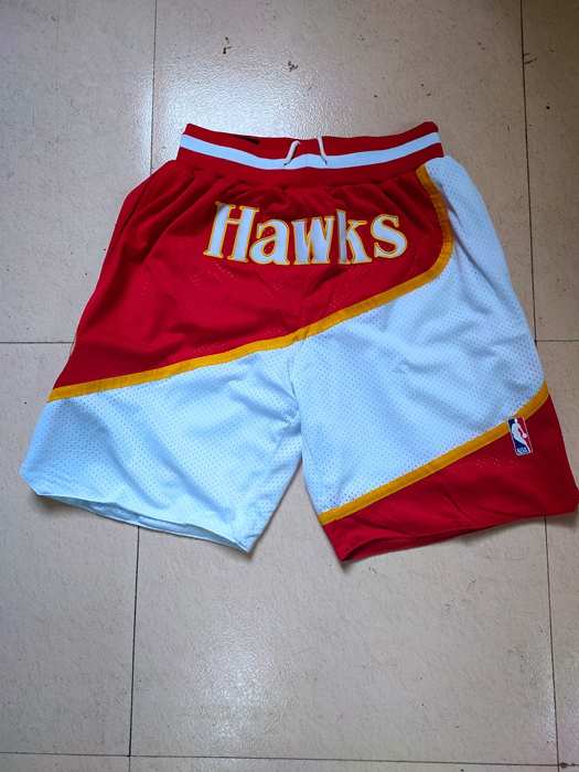 Atlanta Hawks Just Don Red White Basketball Shorts