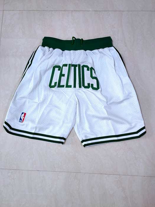 Boston Celtics Just Don White Basketball Shorts