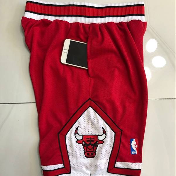 Chicago Bulls Mitchell&Ness Red Basketball Shorts 02