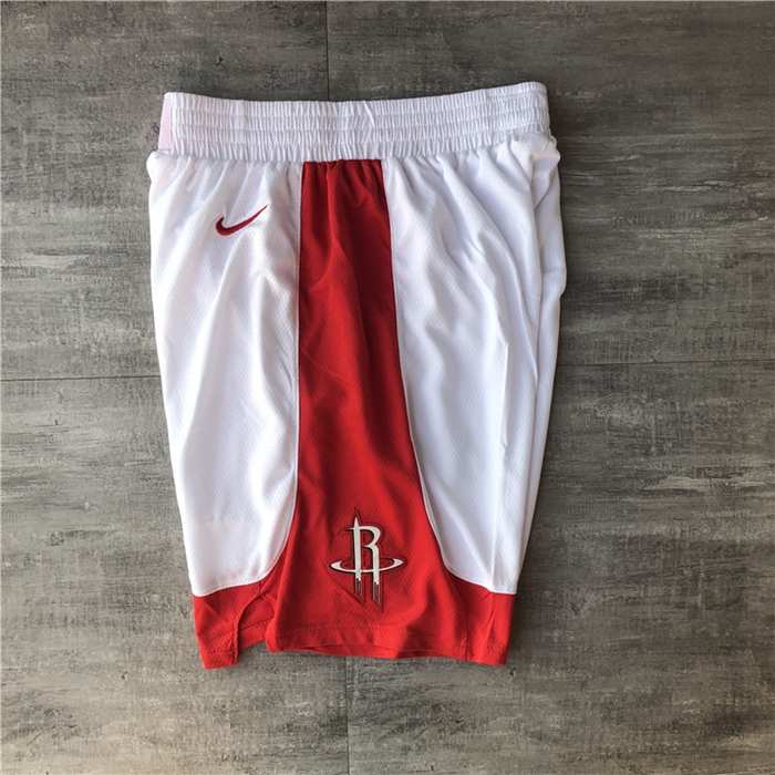 Houston Rockets White Basketball Shorts 02