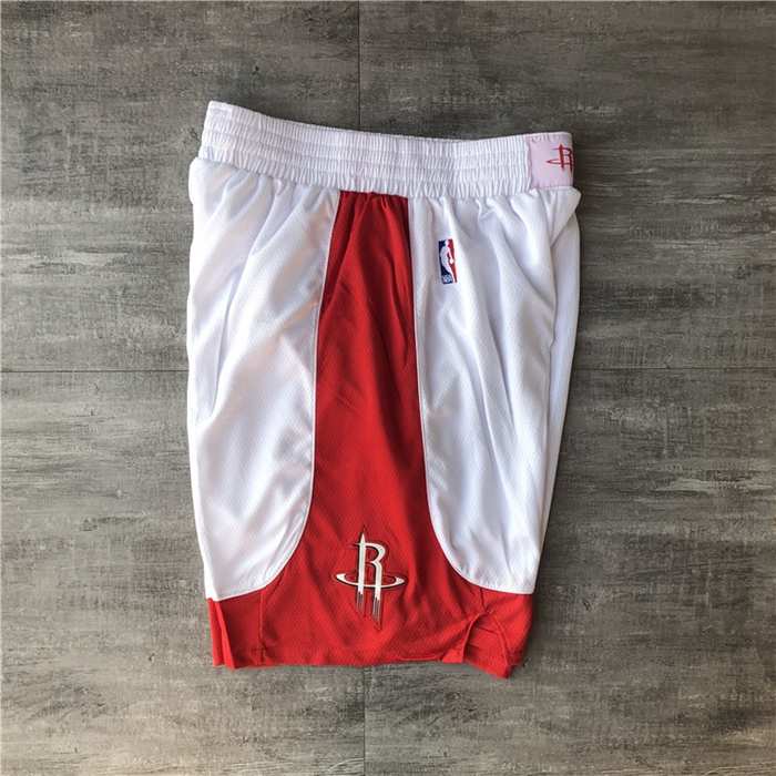 Houston Rockets White Basketball Shorts 02