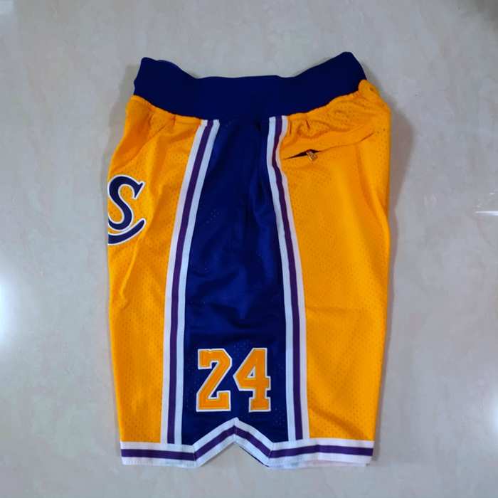 Los Angeles Lakers Just Don Yellow Basketball Shorts 02