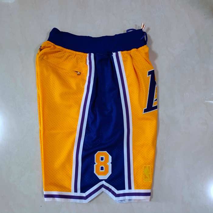 Los Angeles Lakers Just Don Yellow Basketball Shorts 02