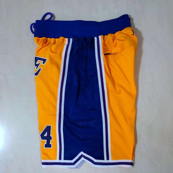 Los Angeles Lakers Just Don Yellow Basketball Shorts 04