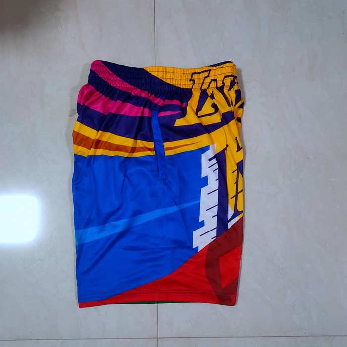 Los Angeles Lakers Mitchell&Ness Red Blue Basketball Shorts