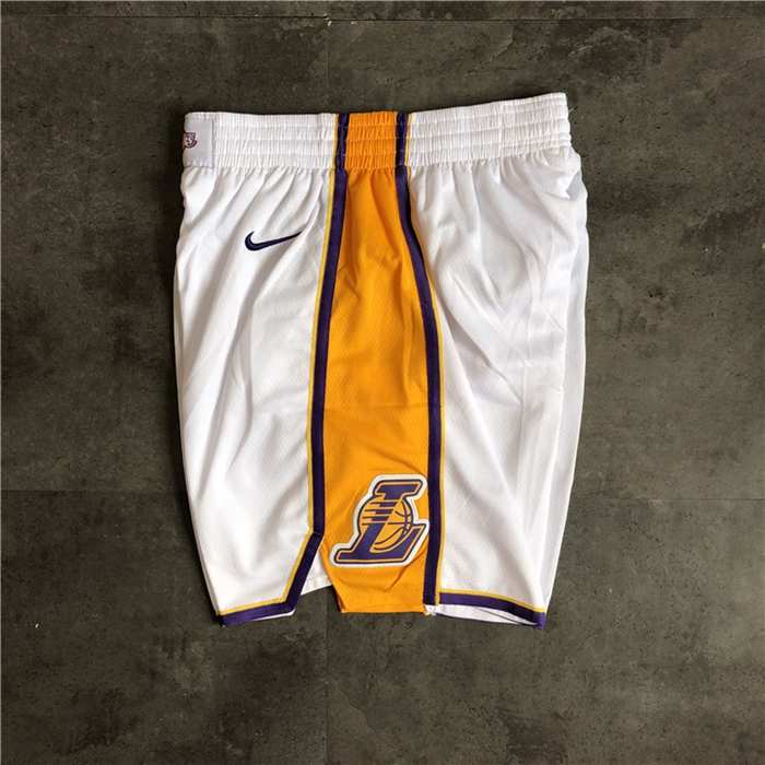 Los Angeles Lakers White Basketball Shorts