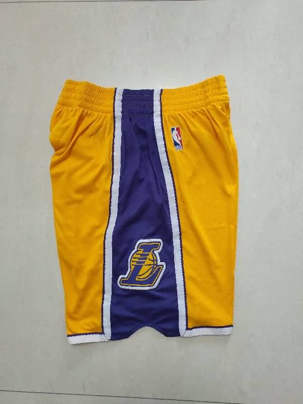 Los Angeles Lakers Yellow Basketball Shorts 03