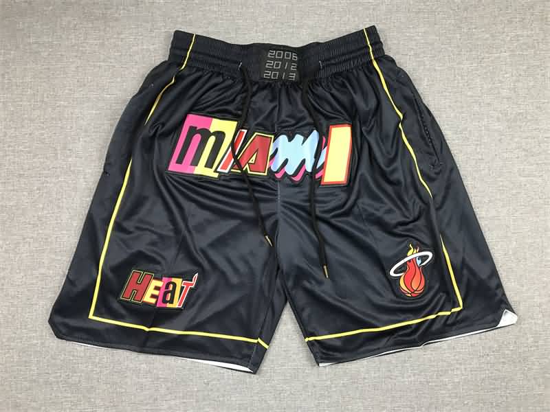 Miami Heat Just Don Black Basketball Shorts 04