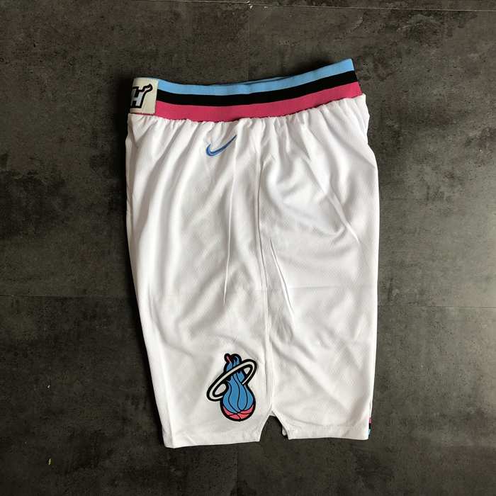 Miami Heat White City Basketball Shorts