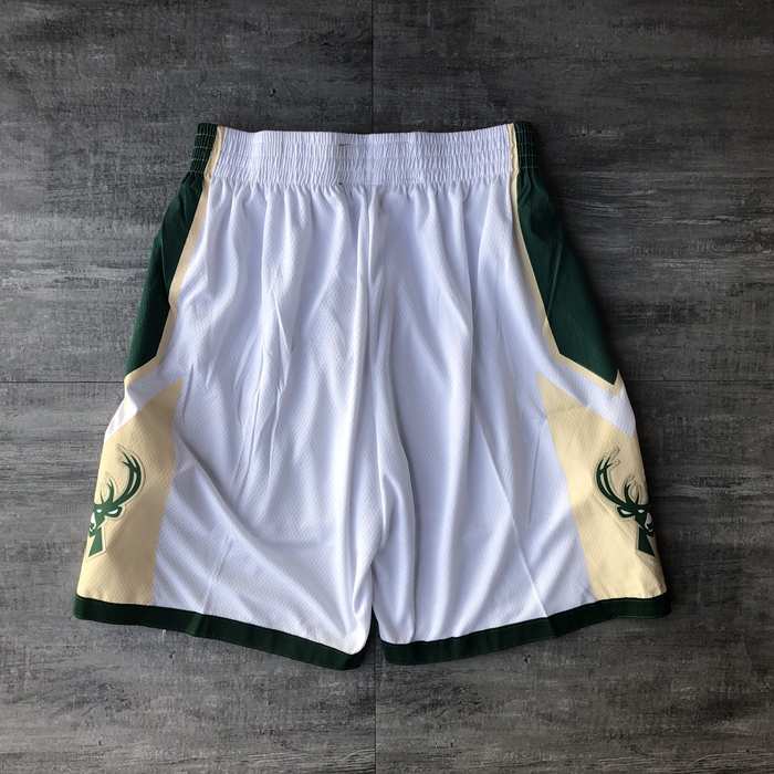 Milwaukee Bucks White Basketball Shorts