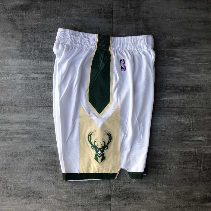 Milwaukee Bucks White Basketball Shorts