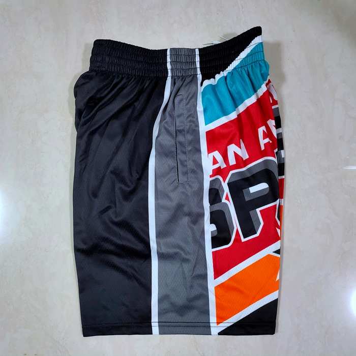 San Antonio Spurs Mitchell&Ness Black Red Basketball Shorts