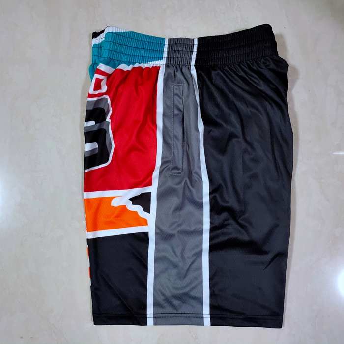 San Antonio Spurs Mitchell&Ness Black Red Basketball Shorts