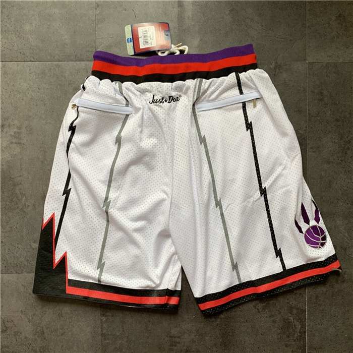 Toronto Raptors Just Don White Basketball Shorts