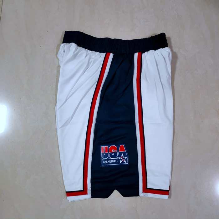 USA White Basketball Shorts 02