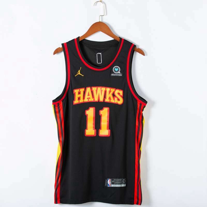 Atlanta Hawks 20/21 YOUNG #11 Black AJ Basketball Jersey (Stitched)