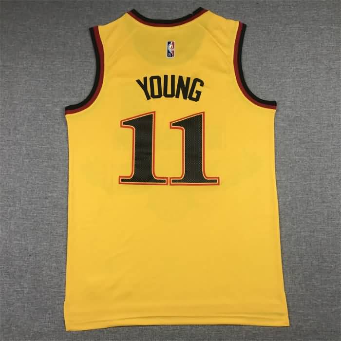 Atlanta Hawks 21/22 YOUNG #11 Yellow City Basketball Jersey (Stitched)