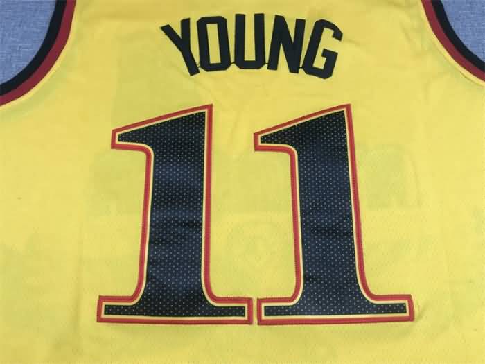 Atlanta Hawks 21/22 YOUNG #11 Yellow City Basketball Jersey (Stitched)