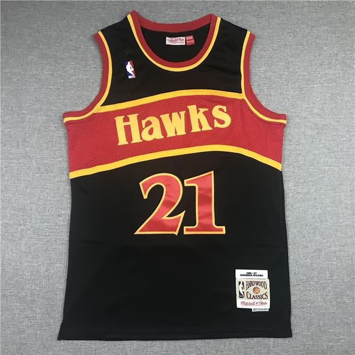 Atlanta Hawks 1986/87 WILKINS #21 Black Classics Basketball Jersey 02 (Stitched)