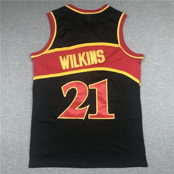 Atlanta Hawks 1986/87 WILKINS #21 Black Classics Basketball Jersey 02 (Stitched)