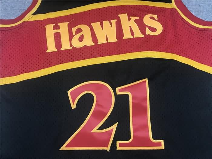 Atlanta Hawks 1986/87 WILKINS #21 Black Classics Basketball Jersey 02 (Stitched)