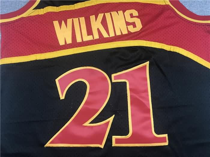 Atlanta Hawks 1986/87 WILKINS #21 Black Classics Basketball Jersey 02 (Stitched)