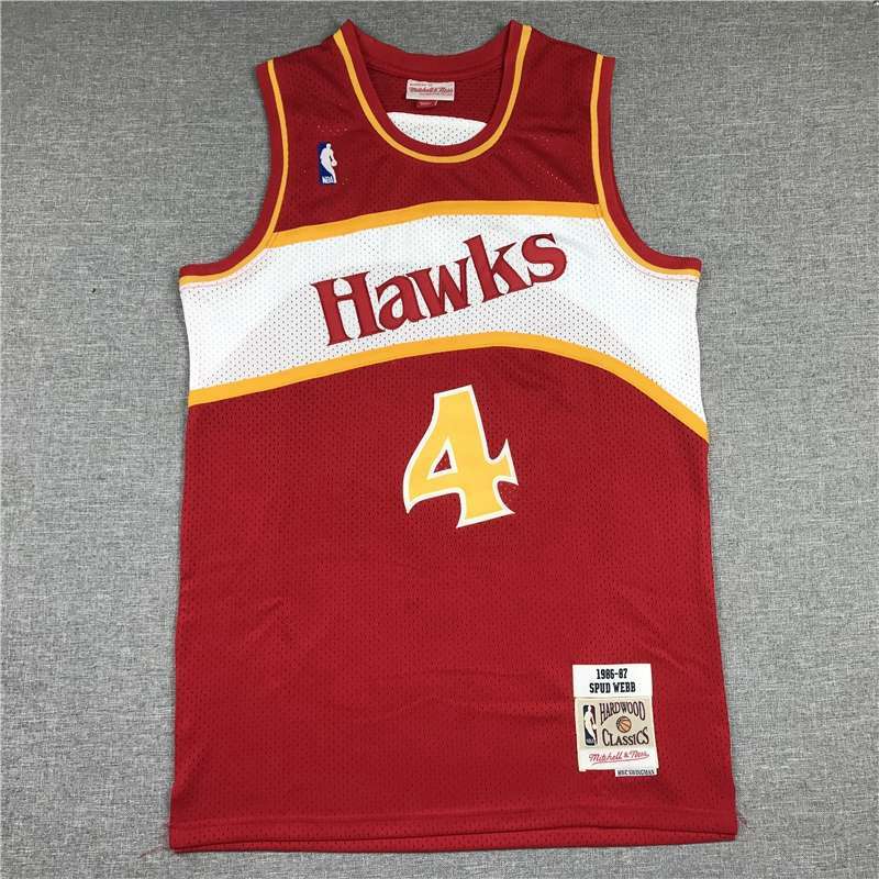 Atlanta Hawks 1986/87 WEBB #4 Red Classics Basketball Jersey (Stitched)