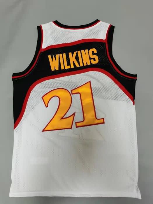 Atlanta Hawks 1986/87 WILKINS #21 White Classics Basketball Jersey (Stitched)