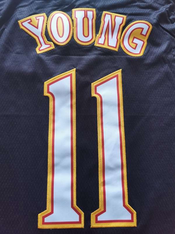 Atlanta Hawks YOUNG #11 Black Red Classics Basketball Jersey (Stitched)